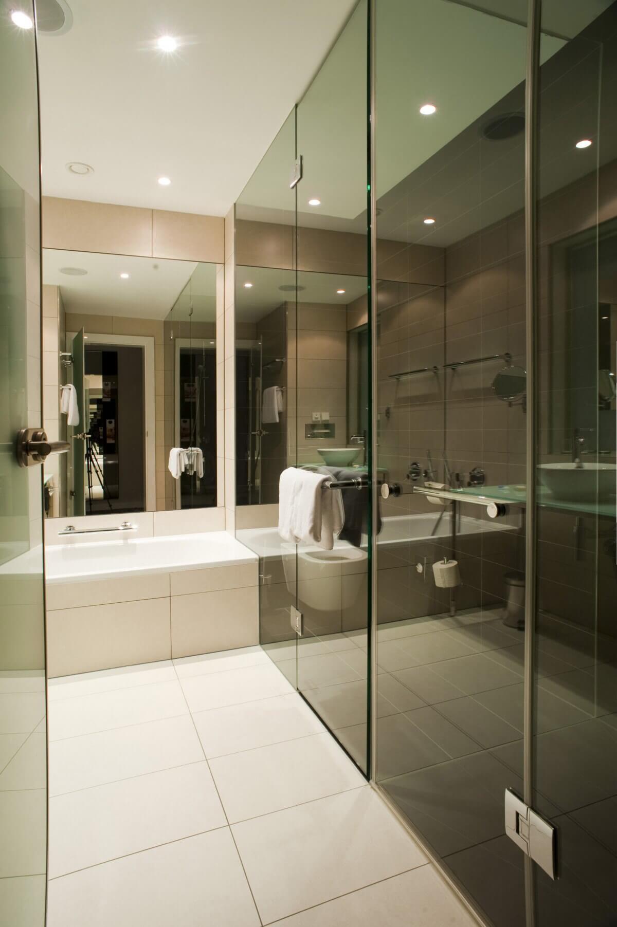 Interior of a modern residential bathroom